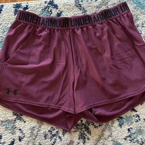 Under Armour Purple Athletic Shorts Elastic Waistband Breathable